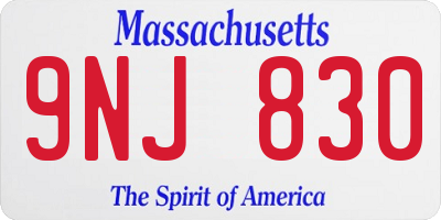 MA license plate 9NJ830