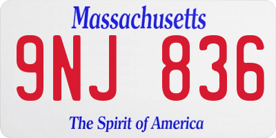 MA license plate 9NJ836