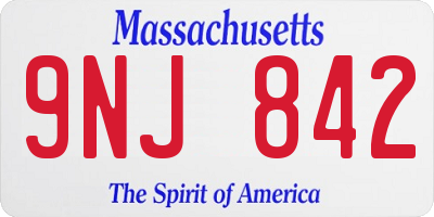 MA license plate 9NJ842