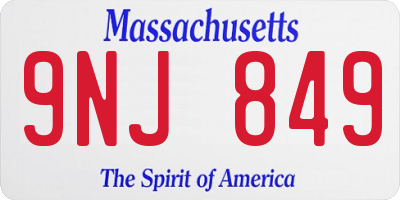 MA license plate 9NJ849