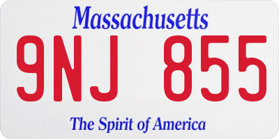 MA license plate 9NJ855