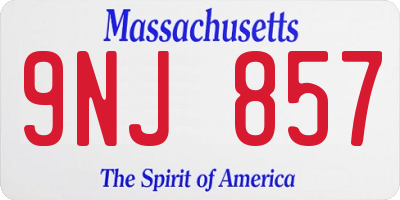 MA license plate 9NJ857