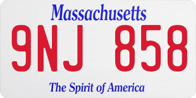 MA license plate 9NJ858