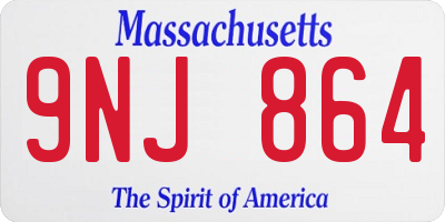 MA license plate 9NJ864