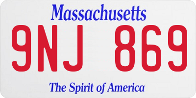 MA license plate 9NJ869