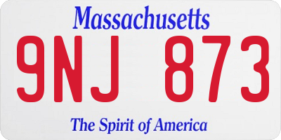 MA license plate 9NJ873
