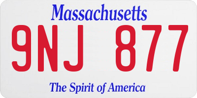 MA license plate 9NJ877