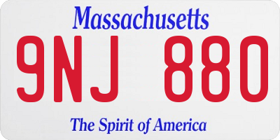 MA license plate 9NJ880