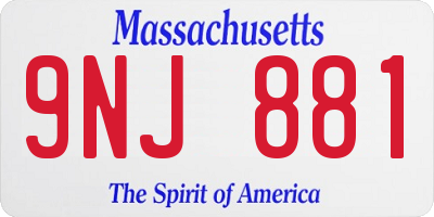 MA license plate 9NJ881