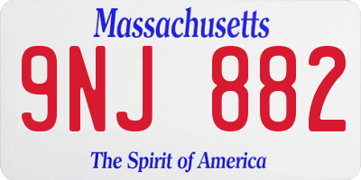 MA license plate 9NJ882