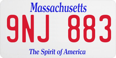MA license plate 9NJ883