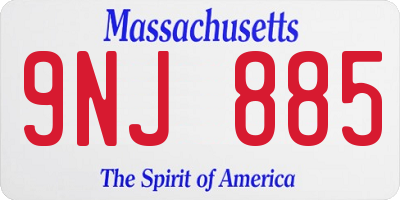 MA license plate 9NJ885