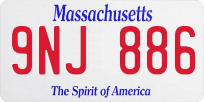MA license plate 9NJ886