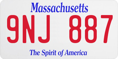 MA license plate 9NJ887
