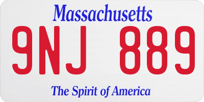 MA license plate 9NJ889