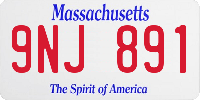 MA license plate 9NJ891