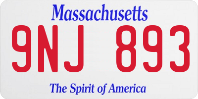 MA license plate 9NJ893