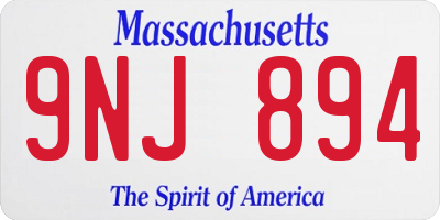 MA license plate 9NJ894