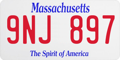 MA license plate 9NJ897