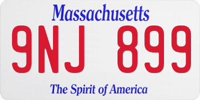 MA license plate 9NJ899