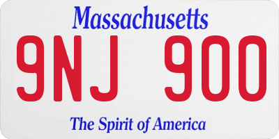 MA license plate 9NJ900