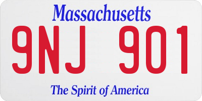 MA license plate 9NJ901