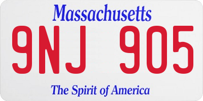 MA license plate 9NJ905