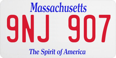 MA license plate 9NJ907