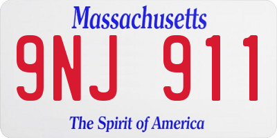 MA license plate 9NJ911