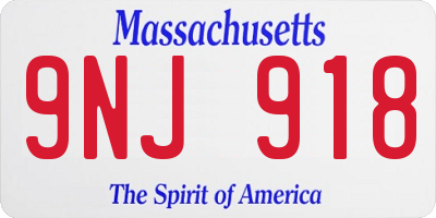 MA license plate 9NJ918