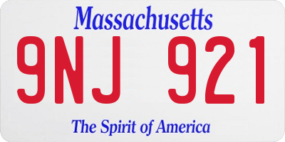 MA license plate 9NJ921