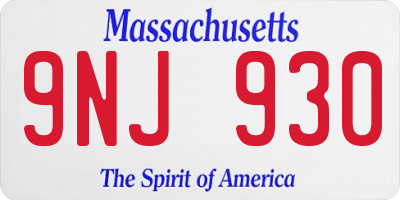 MA license plate 9NJ930