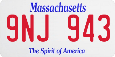 MA license plate 9NJ943