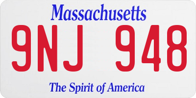 MA license plate 9NJ948