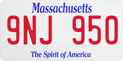 MA license plate 9NJ950