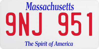 MA license plate 9NJ951
