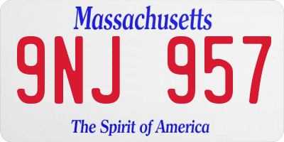 MA license plate 9NJ957