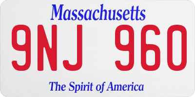 MA license plate 9NJ960