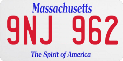 MA license plate 9NJ962