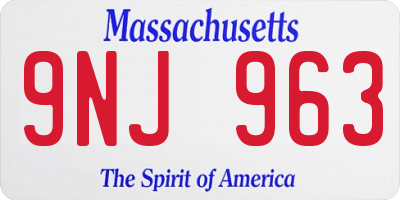 MA license plate 9NJ963