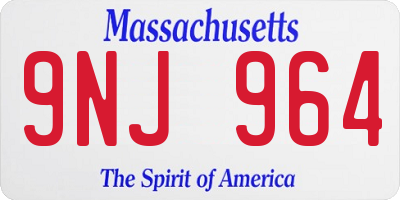 MA license plate 9NJ964