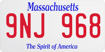 MA license plate 9NJ968