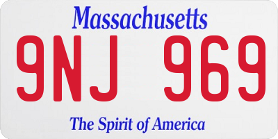 MA license plate 9NJ969