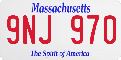 MA license plate 9NJ970