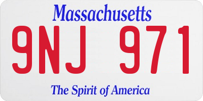 MA license plate 9NJ971
