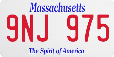 MA license plate 9NJ975