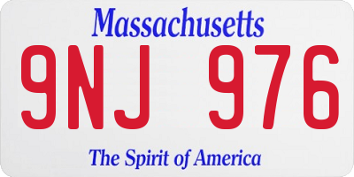 MA license plate 9NJ976