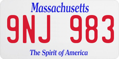 MA license plate 9NJ983