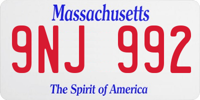 MA license plate 9NJ992