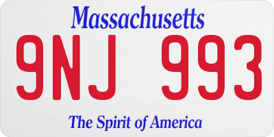 MA license plate 9NJ993